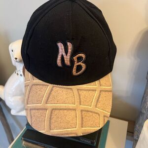 Nutter Butter Hat Cap adjustable Strap Black Brown Embroidered. Retro. Cookies.